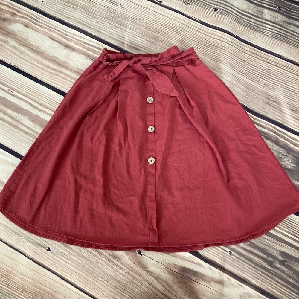 Women’s Knee Length Skirt Tie Waist